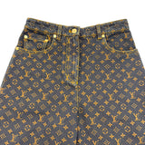 ルイ・ヴィトン LOUIS VUITTON モノグラムストレートカットジーンズ FTPF06 ブラック デニム レディース デニムパンツ