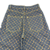 ルイ・ヴィトン LOUIS VUITTON モノグラムストレートカットジーンズ FTPF06 ブラック デニム レディース デニムパンツ
