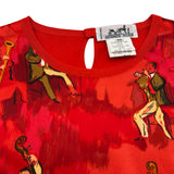 エルメス HERMES シルクトップス レッド シルク レディース カットソー