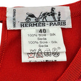 エルメス HERMES シルクトップス レッド シルク レディース カットソー