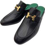 エルメス HERMES パラデイ コンスタンスミュールサンダル 172103Z ブラック/グリーン レザー レディース ミュール