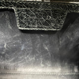 クリスチャン・ディオール Christian Dior レディディオール ミディアム ブラック シルバー金具 レザー ラインストーン レディース ショルダーバッグ