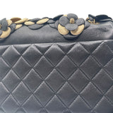 シャネル CHANEL マトラッセ23 カメリア 20番台 ブラック ゴールド ゴールド金具 ラムスキン レディース ショルダーバッグ