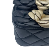シャネル CHANEL マトラッセ23 カメリア 20番台 ブラック ゴールド ゴールド金具 ラムスキン レディース ショルダーバッグ