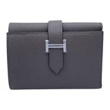 エルメス HERMES ベアンコンビネ ヴェルソ K刻 グリエタン/エトゥープ/シルバー金具 エプソン レディース 三つ折り財布