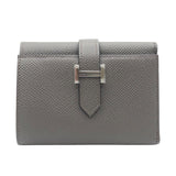 エルメス HERMES ベアンコンビネ ヴェルソ K刻 グリエタン/エトゥープ/シルバー金具 エプソン レディース 三つ折り財布
