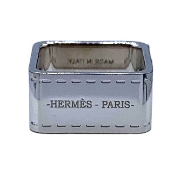 HERMES エルメス ツイリーリング シルバー系カラー スクエア ボルデュック エルメス HERMES ボルデュック スカーフリング シルバー メタル