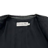 クリスチャン・ディオール Christian Dior パール装飾 ショートスリーブジャケット 451V81W1162 ブラック ウール レディース ノーカラージャケット
