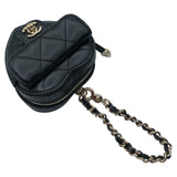 シャネル CHANEL マトラッセ ハートシェイプポーチ AP4838 ブラック/ゴールド金具 ラムスキン レディース ポーチ