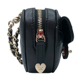 シャネル CHANEL マトラッセ ハートシェイプポーチ AP4838 ブラック/ゴールド金具 ラムスキン レディース ポーチ