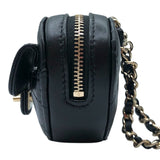 シャネル CHANEL マトラッセ ハートシェイプポーチ AP4838 ブラック/ゴールド金具 ラムスキン レディース ポーチ