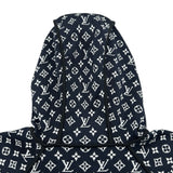 ルイ・ヴィトン LOUIS VUITTON モノグラムジャガードニットフーディパーカー FTKC49 ネイビー シルク レディース パーカー