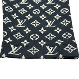 ルイ・ヴィトン LOUIS VUITTON モノグラムジャガードニットフーディパーカー FTKC49 ネイビー シルク レディース パーカー