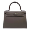 エルメス HERMES ケリー28 外縫い K刻 エトゥープ/シルバー金具 エプソン レディース ショルダーバッグ