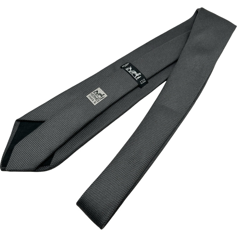 エルメス HERMES シルクネクタイ グレー シルク メンズ ネクタイ