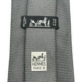 エルメス HERMES シルクネクタイ グレー シルク メンズ ネクタイ