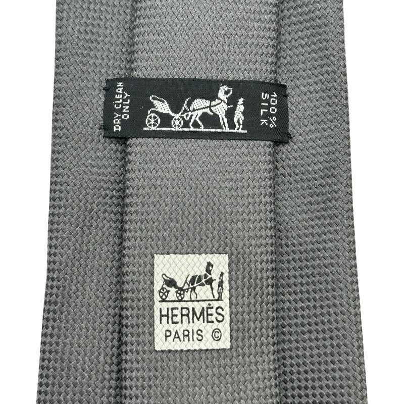 エルメス HERMES シルクネクタイ グレー シルク メンズ ネクタイ