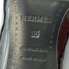 エルメス HERMES ウィングチップパテントヒールパンプス ブラック パテント レディース パンプス
