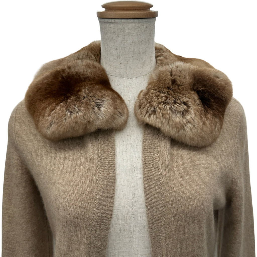 フォクシー FOXEY ファーカラーカシミヤニットカーディガン 26652