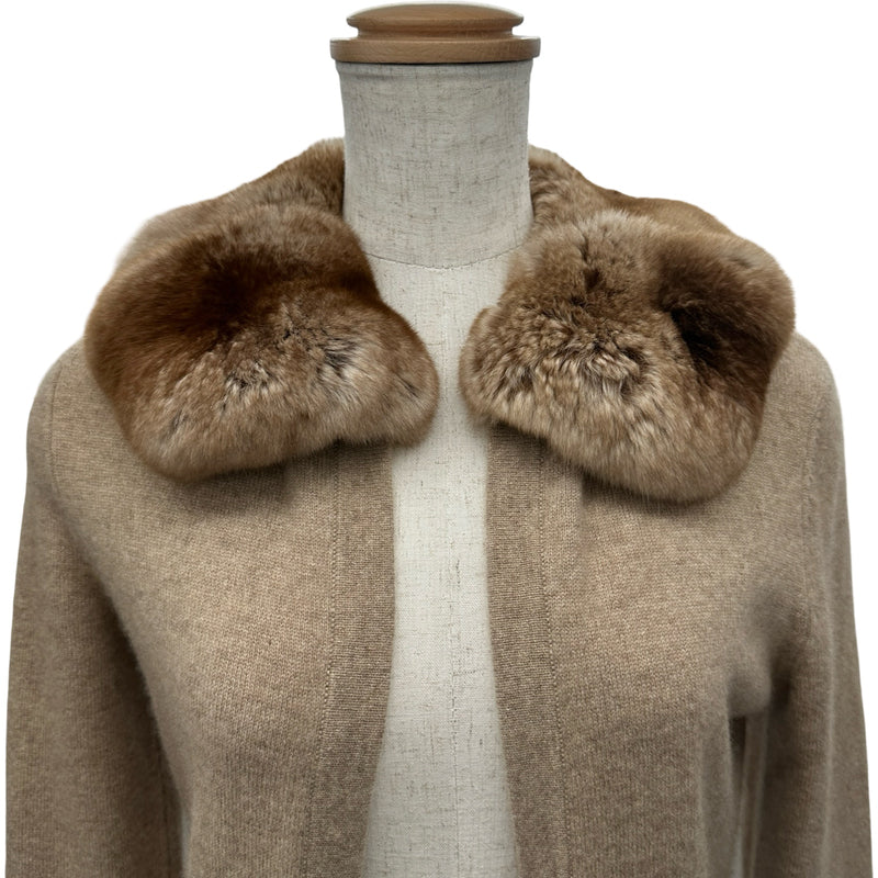 フォクシー FOXEY ファーカラーカシミヤニットカーディガン 26652
