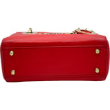 クリスチャン・ディオール Christian Dior レディディオールミニ レッド/ゴールド金具 レザー レディース ショルダーバッグ