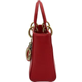 クリスチャン・ディオール Christian Dior レディディオールミニ レッド/ゴールド金具 レザー レディース ショルダーバッグ