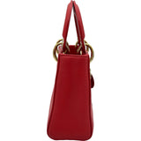 クリスチャン・ディオール Christian Dior レディディオールミニ レッド/ゴールド金具 レザー レディース ショルダーバッグ