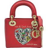 クリスチャン・ディオール Christian Dior レディディオールミニ レッド/ゴールド金具 レザー レディース ショルダーバッグ