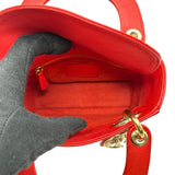クリスチャン・ディオール Christian Dior レディディオールミニ レッド/ゴールド金具 レザー レディース ショルダーバッグ