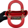 クリスチャン・ディオール Christian Dior レディディオールミニ レッド/ゴールド金具 レザー レディース ショルダーバッグ