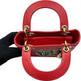 クリスチャン・ディオール Christian Dior レディディオールミニ レッド/ゴールド金具 レザー レディース ショルダーバッグ