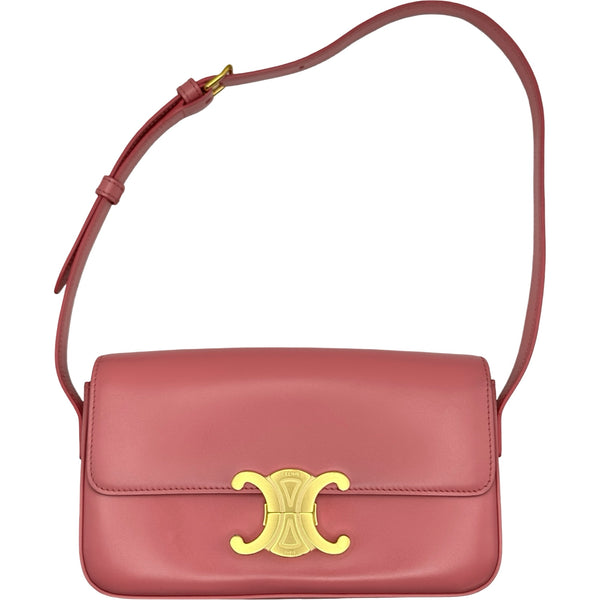セリーヌ CELINE ショルダーバッグ クロード 191143 ピンク/ゴールド金具 カーフ レディース ショルダーバッグ セリーヌ CELINE ショルダーバッグ クロード 191143 ピンク/ゴールド