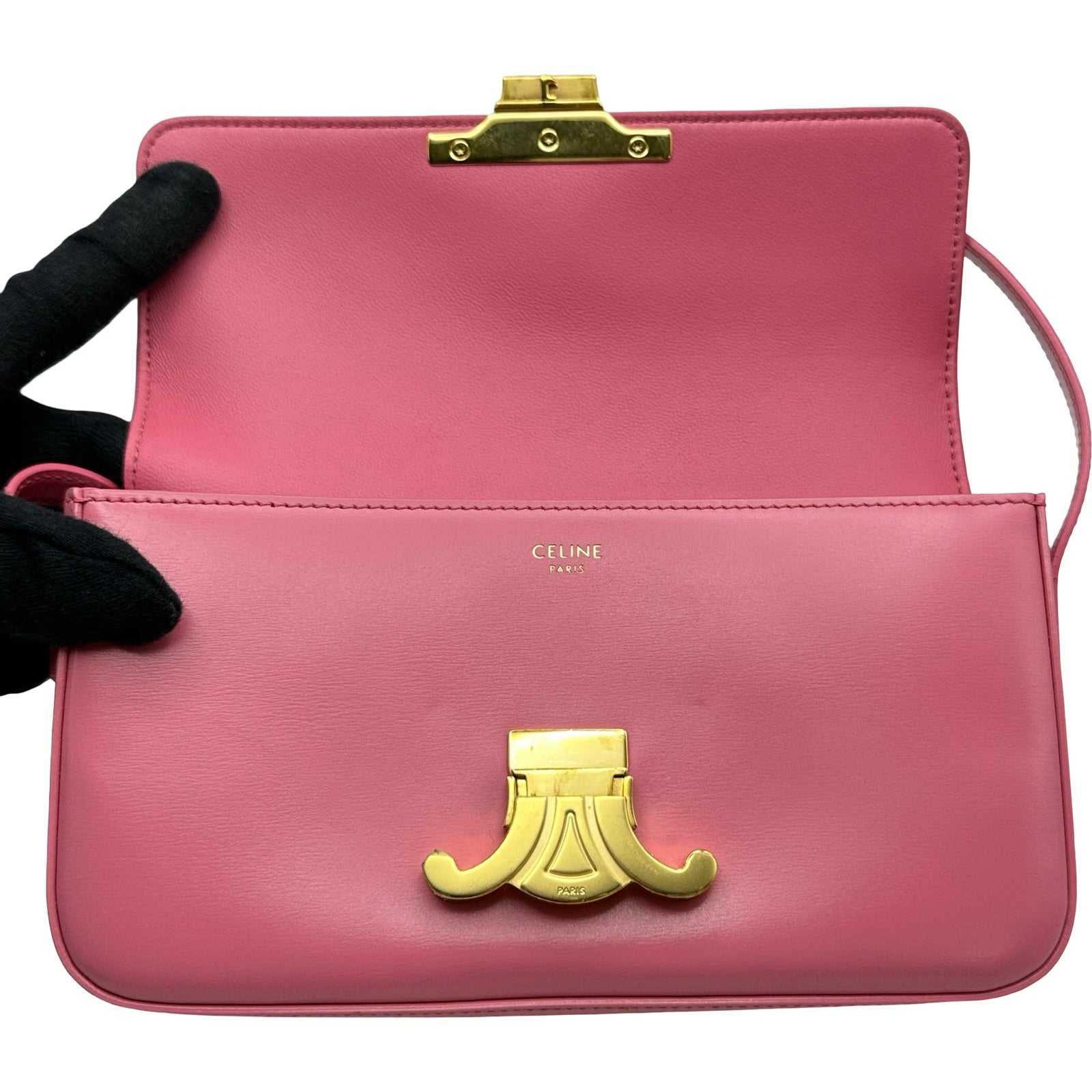 セリーヌ CELINE ショルダーバッグ クロード 191143 ピンク/ゴールド