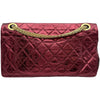 シャネル CHANEL 2.55チェーンショルダー 12番台 メタリックレッド/ゴールド金具 レザー レディース ショルダーバッグ