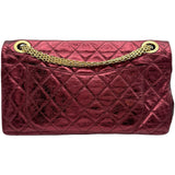 シャネル CHANEL 2.55チェーンショルダー 12番台 メタリックレッド/ゴールド金具 レザー レディース ショルダーバッグ