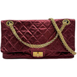 シャネル CHANEL 2.55チェーンショルダー 12番台 メタリックレッド/ゴールド金具 レザー レディース ショルダーバッグ