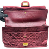 シャネル CHANEL 2.55チェーンショルダー 12番台 メタリックレッド/ゴールド金具 レザー レディース ショルダーバッグ