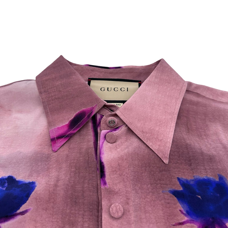 グッチ GUCCI フローラル総柄シルクブラウス 779352 ピンク シルク