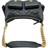 シャネル CHANEL マトラッセホーボーバッグ AS5339 ブラック ラムスキン レディース ショルダーバッグ