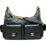 シャネル CHANEL マトラッセホーボーバッグ AS5339 ブラック ラムスキン レディース ショルダーバッグ