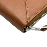 ロエベ LOEWE パズルジップアラウンドウォレット ブラウン レザー レディース 長財布