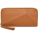 ロエベ LOEWE パズルジップアラウンドウォレット ブラウン レザー レディース 長財布