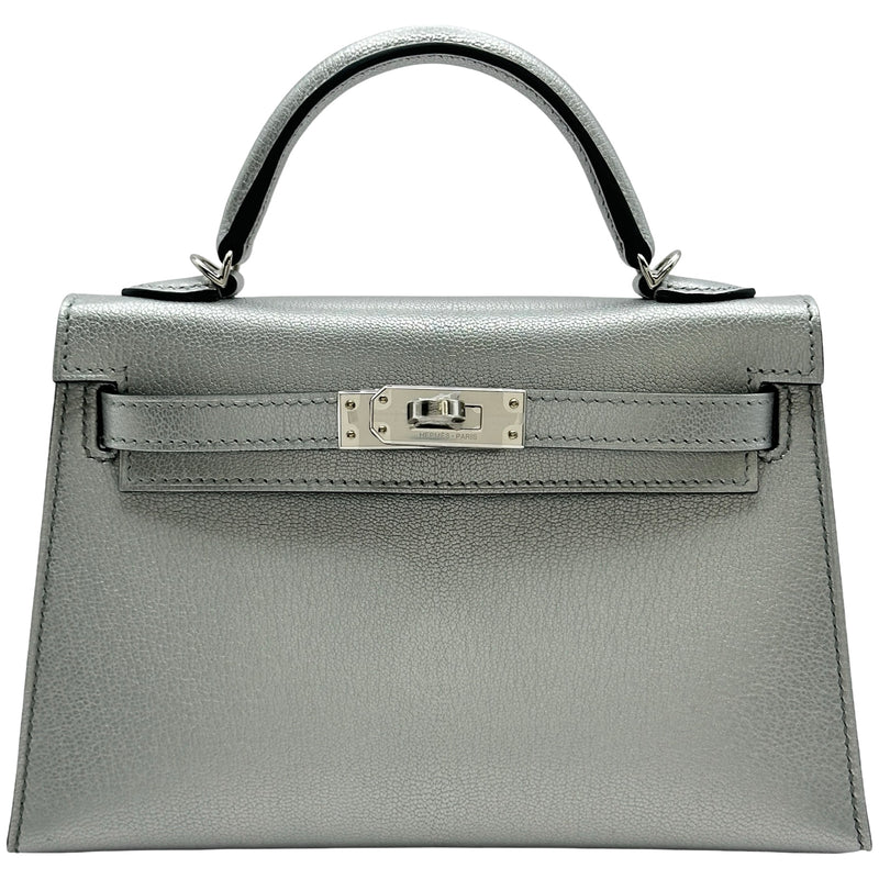 エルメス HERMES ミニケリー2 K刻 アルジャン/シルバー金具 シェーブル