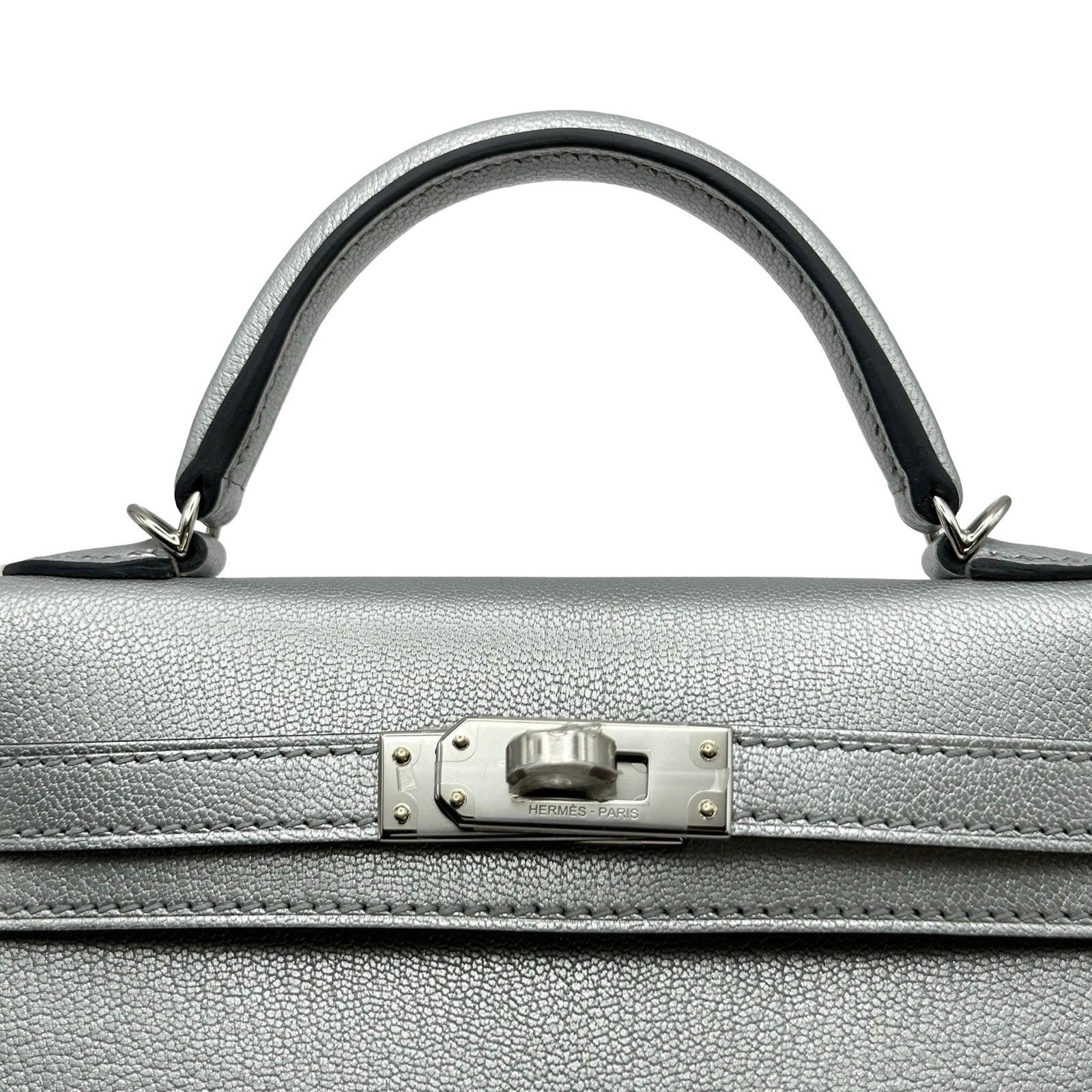 エルメス HERMES ミニケリー2 K刻 アルジャン/シルバー金具 シェーブル