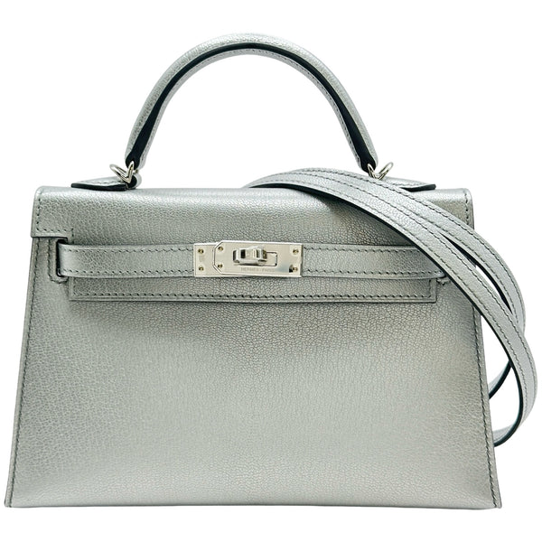 エルメス HERMES ミニケリー2 K刻 アルジャン/シルバー金具 シェーブル