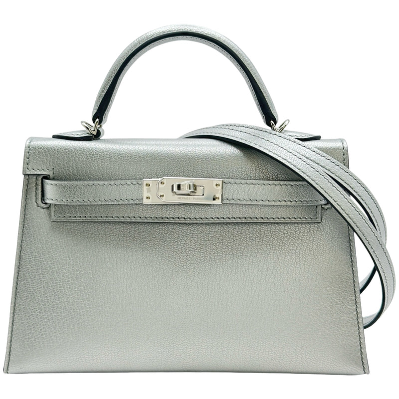 エルメス HERMES ミニケリー2 K刻 アルジャン/シルバー金具 シェーブル
