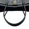 シャネル CHANEL スモールショッピングバッグ AS6243 ブラック/ゴールド金具 クロコエンボスカーフ レディース トートバッグ