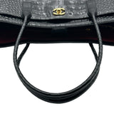 シャネル CHANEL スモールショッピングバッグ AS6243 ブラック/ゴールド金具 クロコエンボスカーフ レディース トートバッグ