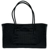 シャネル CHANEL スモールショッピングバッグ AS6243 ブラック/ゴールド金具 クロコエンボスカーフ レディース トートバッグ