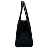 シャネル CHANEL スモールショッピングバッグ AS6243 ブラック/ゴールド金具 クロコエンボスカーフ レディース トートバッグ